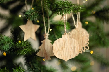 Logotrade promotional giveaway image of: Set of wooden Xmas ornaments