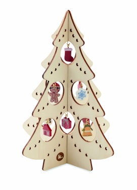 Logo trade promotional gift photo of: Wooden Xmas tree decoration