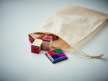 Logo trade promotional gift photo of: 8 wooden Christmas stamps set