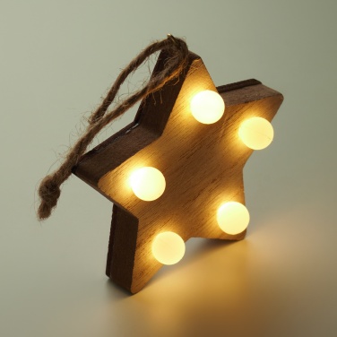 Logo trade promotional giveaways picture of: Wooden weed star with lights