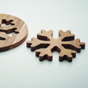 Logo trade promotional giveaways picture of: Acacia wooden pot holders set