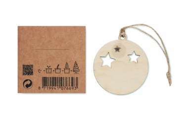 Logo trade promotional gifts image of: Wooden bauble shape hanger