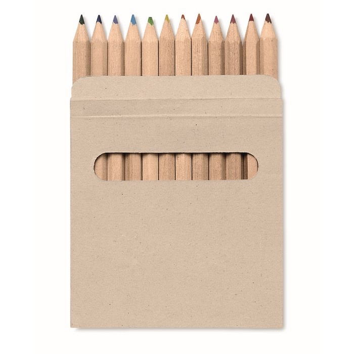 Logo trade promotional product photo of: 12 coloured pencils set