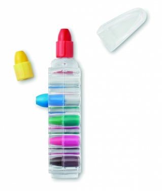 Logo trade promotional gifts image of: Set of 6 wax crayons