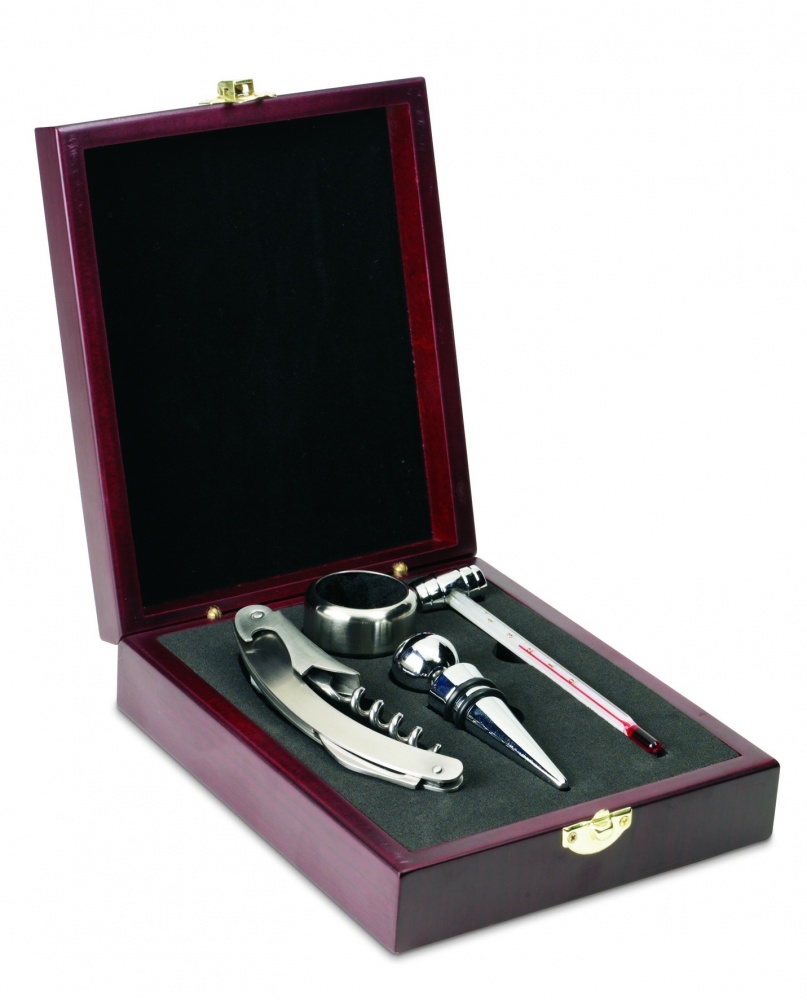 Logo trade promotional merchandise picture of: Classic wine set in wooden box