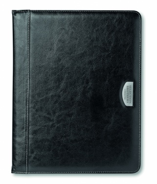 Logo trade promotional giveaways image of: PU portfolio w/ 20 pages bloc