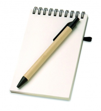 Logotrade promotional product picture of: A6 recycled notepad with pen