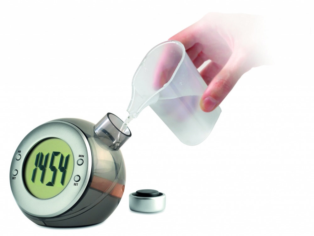 Logo trade promotional item photo of: Water powered LCD desk clock