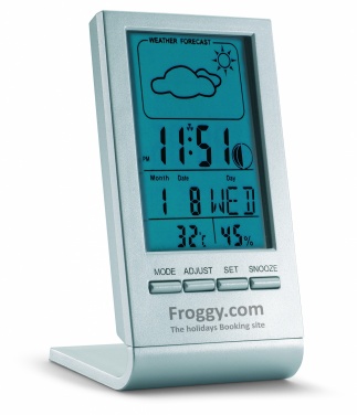 Logo trade advertising products picture of: Weather station with blue LCD