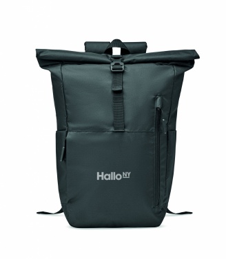 Logo trade corporate gifts picture of: 300D RPET rolltop backpack