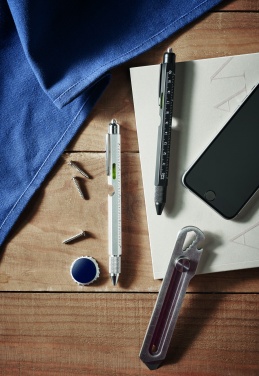 Logo trade business gift photo of: Spirit level pen with ruler