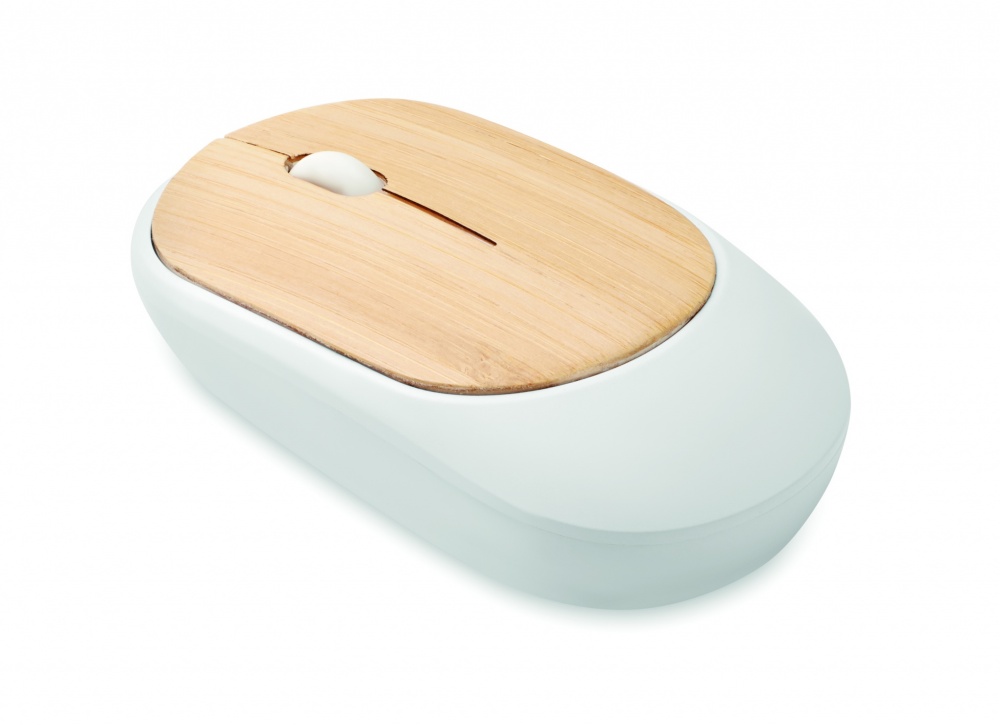 Logo trade business gifts image of: Wireless mouse in bamboo