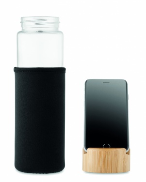 Logo trade advertising products picture of: Glass bottle bamboo lid 600ml