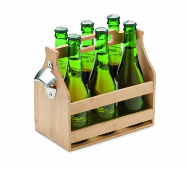 Logo trade promotional products picture of: 6 beer crate in bamboo