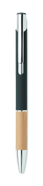 Logo trade promotional items picture of: Ballpoint pen made of aluminum with a bamboo grip