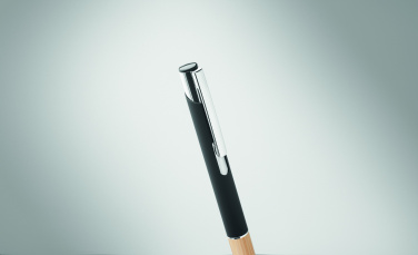 Logotrade promotional product picture of: Ballpoint pen made of aluminum with a bamboo grip