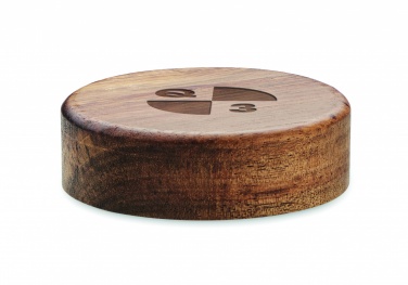 Logo trade promotional products picture of: Wireless charger in acacia 15W