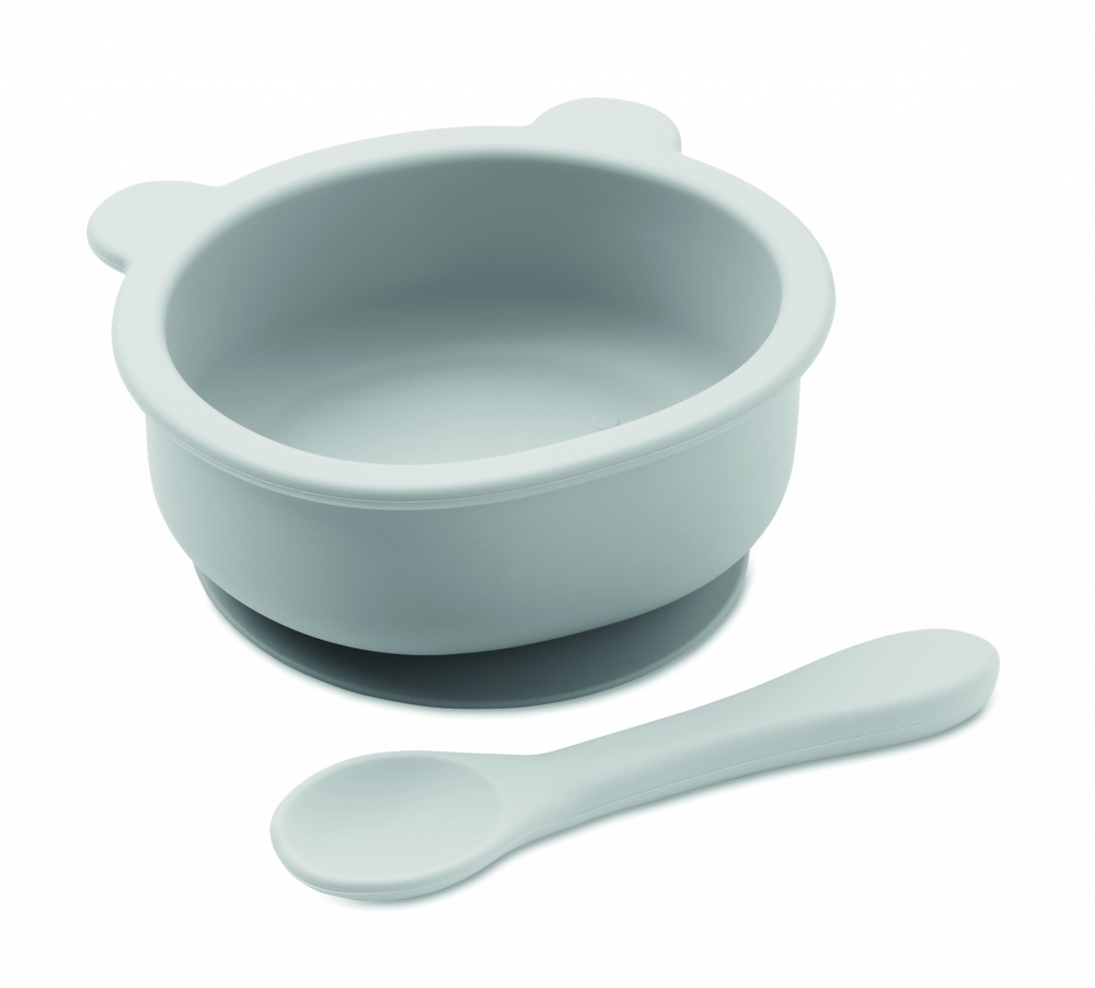 Logo trade promotional products image of: Silicone spoon, bowl baby set