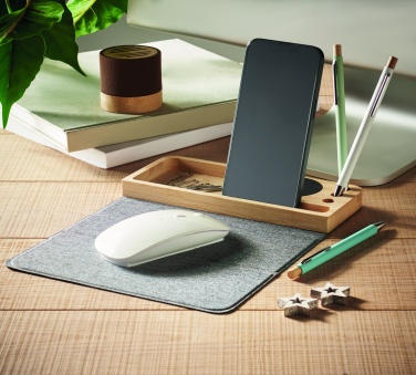 Logo trade advertising product photo of: Wireless charger in bamboo 15W