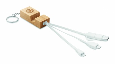 Logo trade business gift photo of: Bamboo key ring and stand Salo