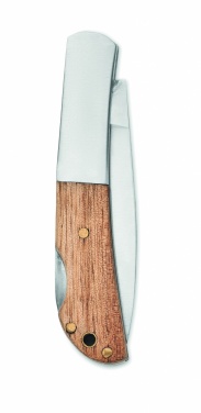 Logo trade promotional products image of: Foldable knife in acacia wood