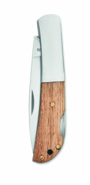Logo trade promotional merchandise photo of: Foldable knife in acacia wood