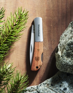 Logo trade advertising products picture of: Foldable knife in acacia wood
