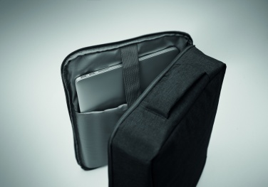 Logotrade promotional product image of: A safe 15-inch laptop backpack made of 300D RPET with a 210D RPET lining and customizable printing.