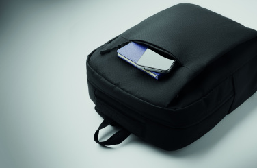 Logotrade corporate gift picture of: Slim 15 inch laptop backpack made of 600D RPET polyester with a 210D lining and customizable printing