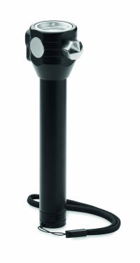 Logo trade promotional gift photo of: 3-in-1 aluminum flashlight with an emergency hammer and seatbelt cutter, customizable with printing