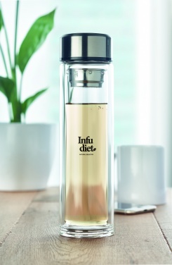 Logo trade promotional giveaways image of: Bottle with touch thermometer