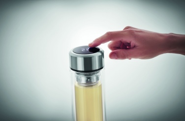 Logo trade corporate gifts image of: Bottle with touch thermometer