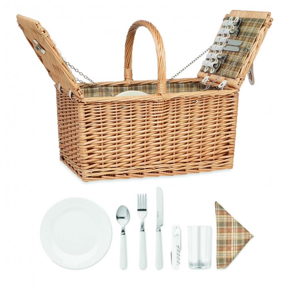 Logotrade promotional gift image of: Wicker picnic basket 4 people