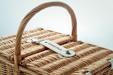 Logo trade promotional gifts picture of: Wicker picnic basket 4 people