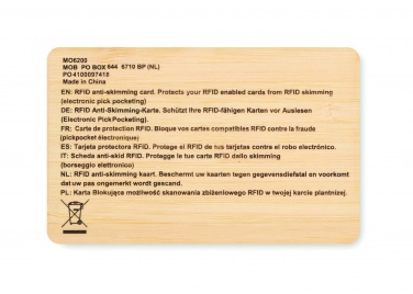 Logotrade corporate gifts photo of: RFID card in bamboo material