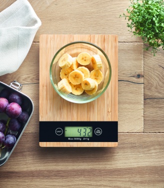Logotrade promotional gift image of: Bamboo digital kitchen scales