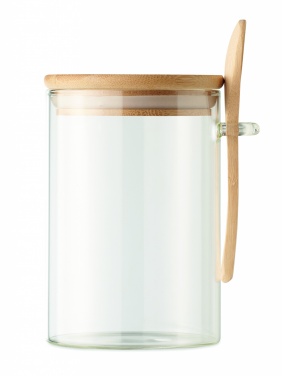 Logotrade promotional product picture of: Glass jar with spoon 600 ml