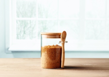 Logo trade business gift photo of: Glass jar with spoon 600 ml