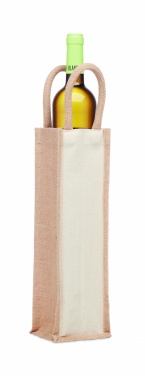 Logo trade advertising product photo of: Jute wine bag for one bottle