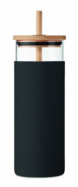 Logo trade promotional gifts picture of: Glass tumbler 450ml bamboo lid