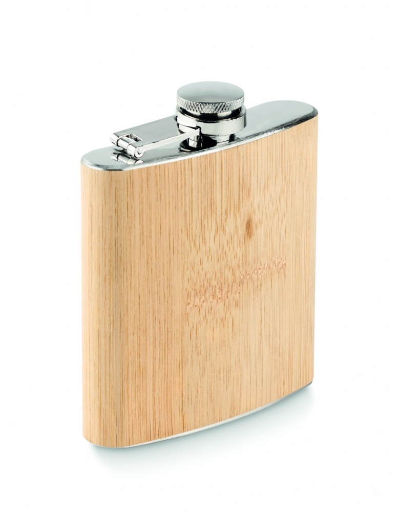 Logo trade promotional item photo of: Bamboo slim hip flask 170ml