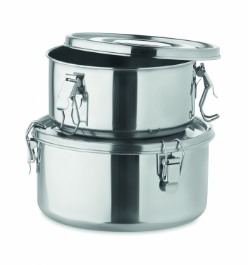 Logo trade promotional items picture of: Set of 2 stainless steel boxes