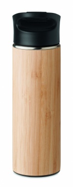 Logotrade business gift image of: Double wall bamboo flask 450ml