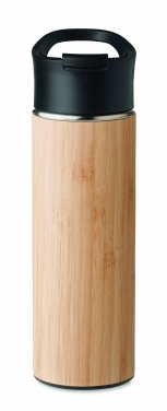 Logo trade promotional gift photo of: Double wall bamboo flask 450ml