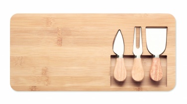 Logotrade promotional item image of: Bamboo Cheese board set Leipzig