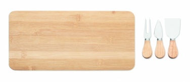 Logotrade promotional gift picture of: Bamboo Cheese board set Leipzig
