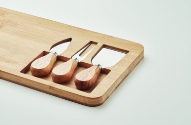 Logo trade advertising products picture of: Bamboo Cheese board set Leipzig
