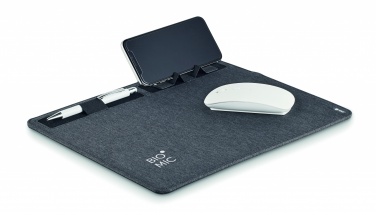 Logo trade promotional merchandise picture of: RPET mouse mat charger 15W