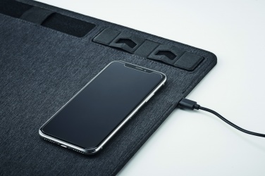 Logo trade promotional merchandise photo of: RPET mouse mat charger 15W