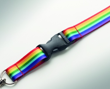 Logotrade promotional products photo of: Rainbow RPET lanyard